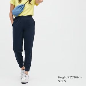 Uniqlo AIRism Woven Stretch Jogger Pants Navy Blue | Small